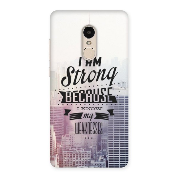 I am Strong Back Case for Xiaomi Redmi Note 4