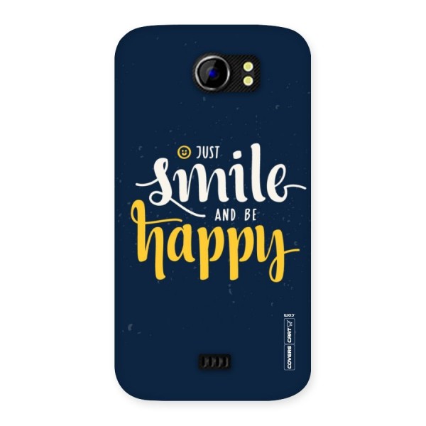 Just Smile Back Case for Micromax Canvas 2 A110