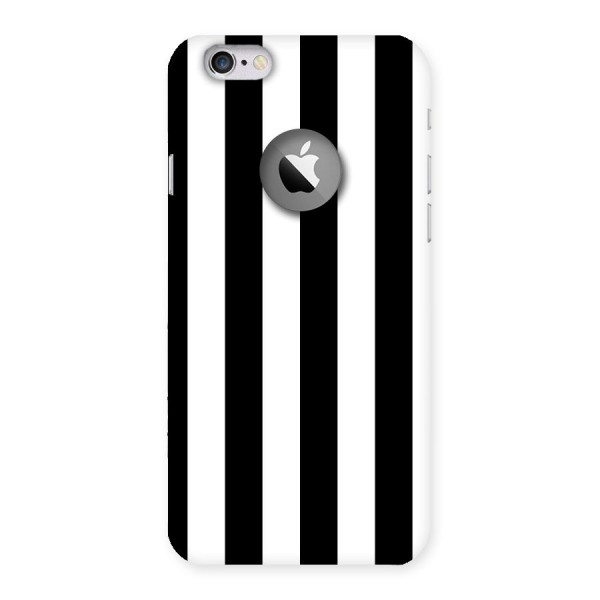 Lavish Black Stripes Back Case for iPhone 6 Logo Cut