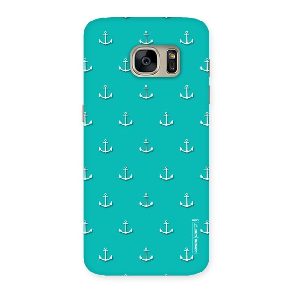 Light Blue Anchor Back Case for Galaxy S7
