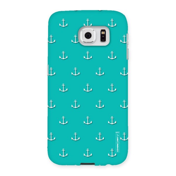 Light Blue Anchor Back Case for Samsung Galaxy S6