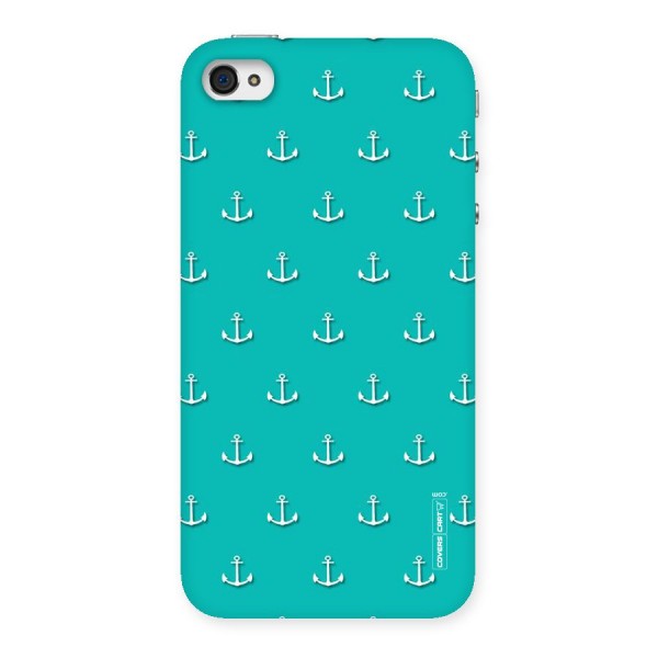 Light Blue Anchor Back Case for iPhone 4 4s