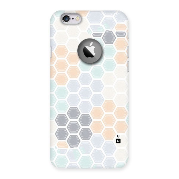 Light Hexagons Back Case for iPhone 6 Logo Cut