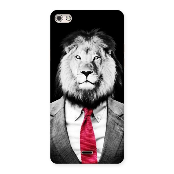 Lion with Red Tie Back Case for Micromax Canvas Silver 5