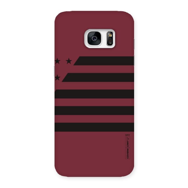 Maroon Star Striped Back Case for Galaxy S7 Edge