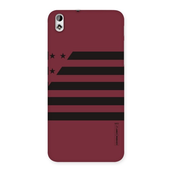 Maroon Star Striped Back Case for HTC Desire 816