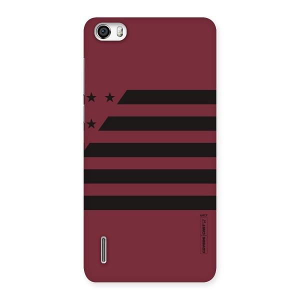 Maroon Star Striped Back Case for Honor 6
