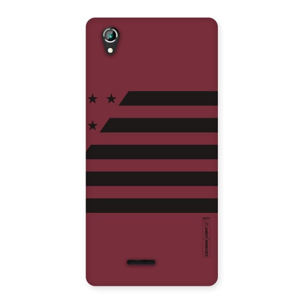 Maroon Star Striped Back Case for Lava Iris 800