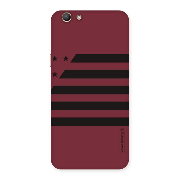 Maroon Star Striped Back Case for Oppo F1s