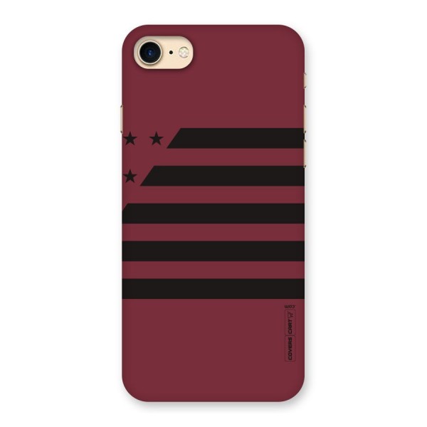 Maroon Star Striped Back Case for iPhone 7