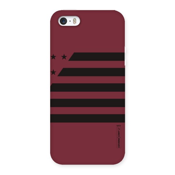 Maroon Star Striped Back Case for iPhone SE