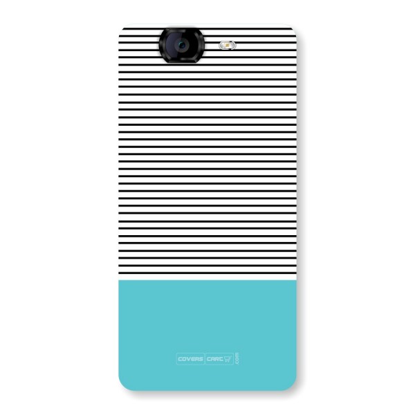 Deep Sky Blue Stripes Back Case for Micromax A350 Canvas Knight