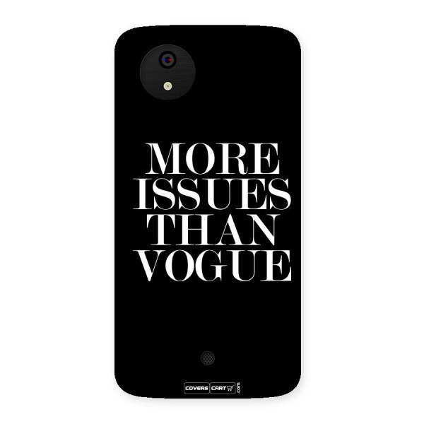 More Issues than Vogue (Black) Back Case for Micromax Canvas A1