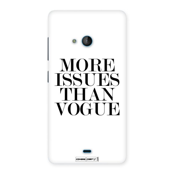 More Issues than Vogue (White) Back Case for Lumia 540