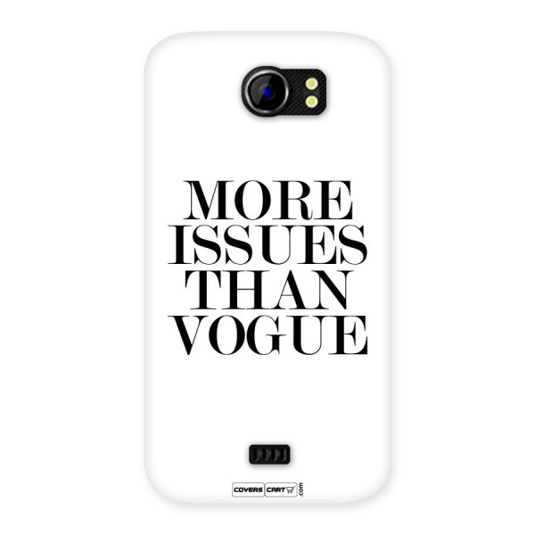 More Issues than Vogue (White) Back Case for Micromax Canvas 2 A110