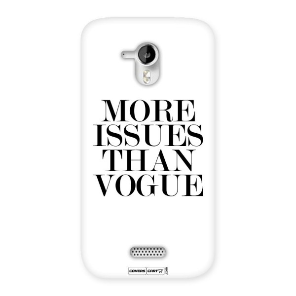 More Issues than Vogue (White) Back Case for Micromax Canvas HD A116