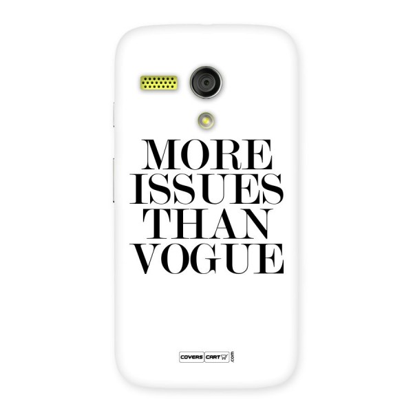 More Issues than Vogue (White) Back Case for Moto G