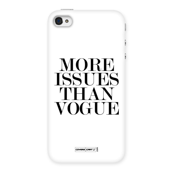 More Issues than Vogue (White) Back Case for iPhone 4 4s