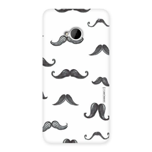 Moustache Pattern (Black) Back Case for HTC One M7
