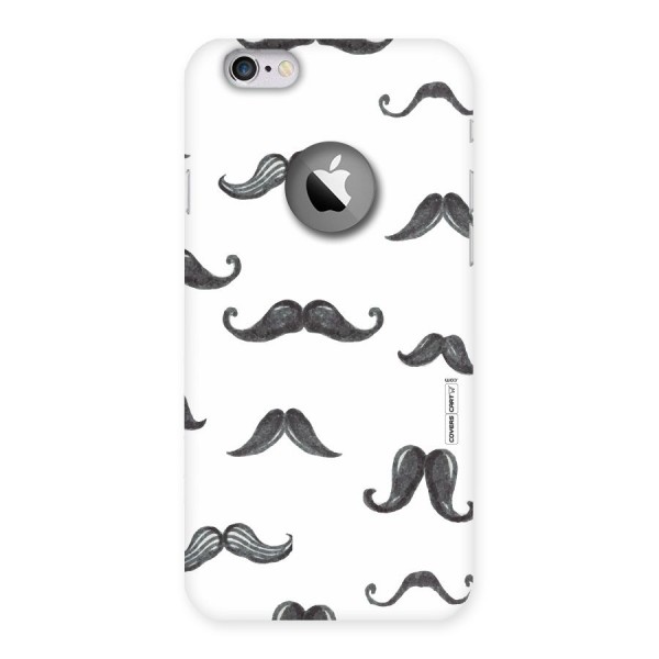 Moustache Pattern (Black) Back Case for iPhone 6 Logo Cut