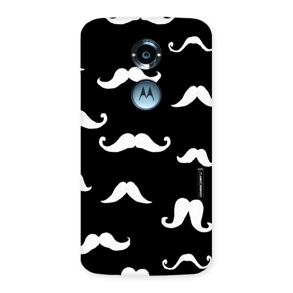 Moustache Pattern (White) Back Case for Moto X 2nd Gen