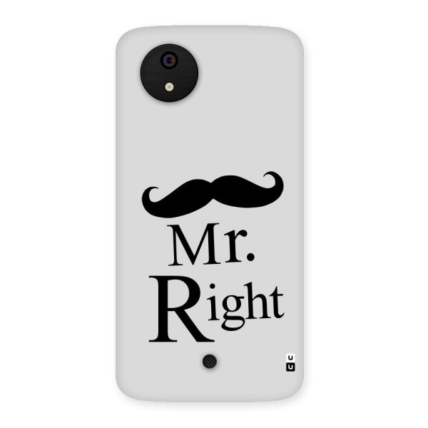 Mr. Right. Back Case for Micromax Canvas A1