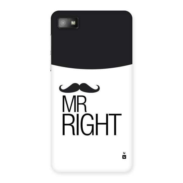 Mr. Right Moustache Back Case for Blackberry Z10