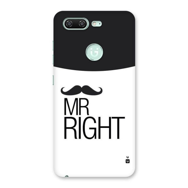 Mr. Right Moustache Back Case for Gionee S10