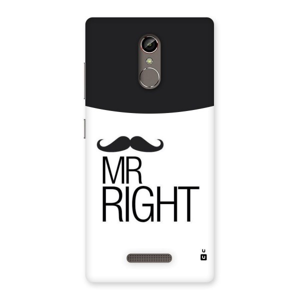 Mr. Right Moustache Back Case for Gionee S6s