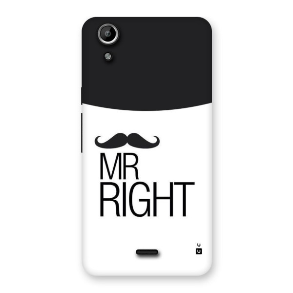 Mr. Right Moustache Back Case for Micromax Canvas Selfie Lens Q345