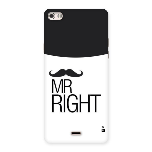 Mr. Right Moustache Back Case for Micromax Canvas Silver 5
