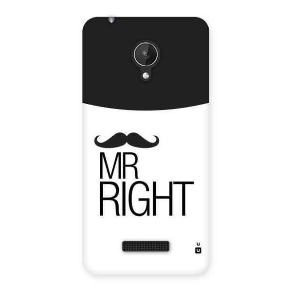 Mr. Right Moustache Back Case for Micromax Canvas Spark Q380