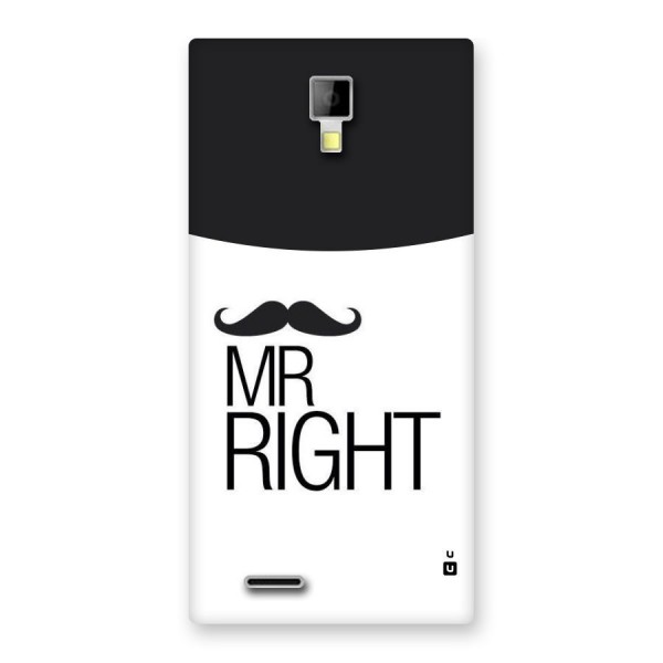Mr. Right Moustache Back Case for Micromax Canvas Xpress A99