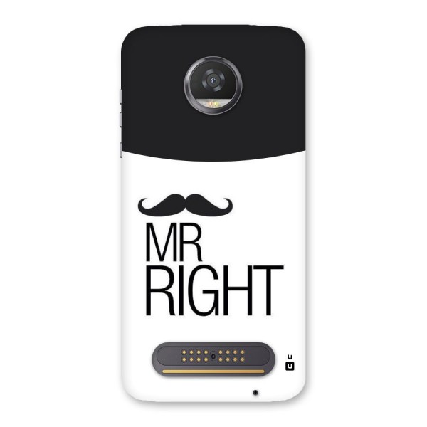 Mr. Right Moustache Back Case for Moto Z2 Play