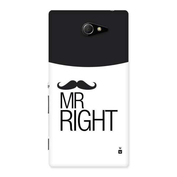 Mr. Right Moustache Back Case for Sony Xperia M2