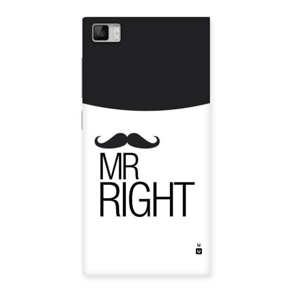 Mr. Right Moustache Back Case for Xiaomi Mi3