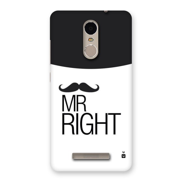 Mr. Right Moustache Back Case for Xiaomi Redmi Note 3