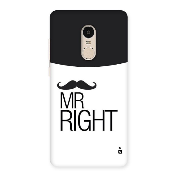Mr. Right Moustache Back Case for Xiaomi Redmi Note 4