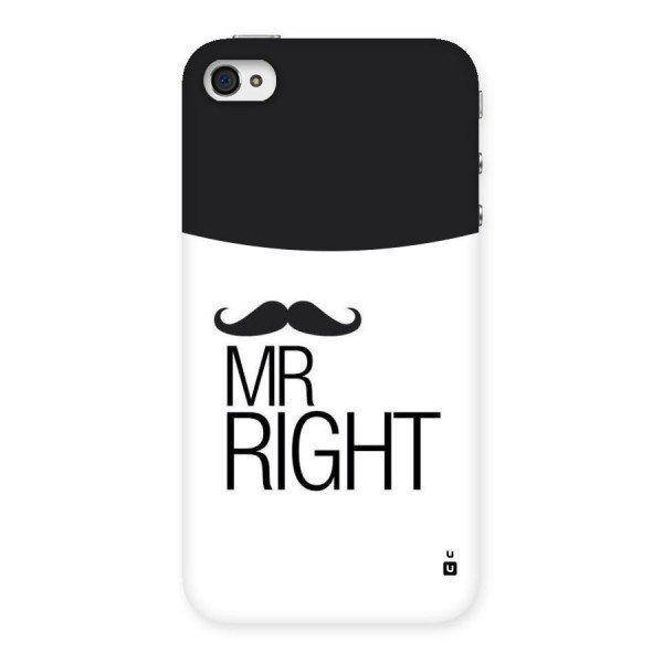 Mr. Right Moustache Back Case for iPhone 4 4s