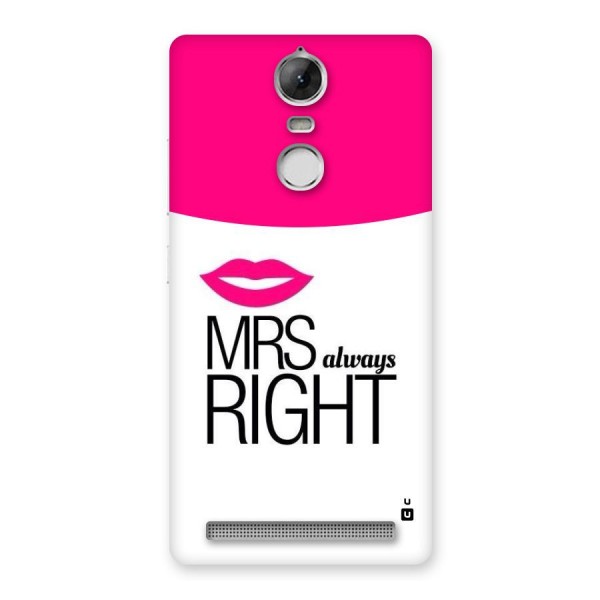 Mrs always right Back Case for Vibe K5 Note