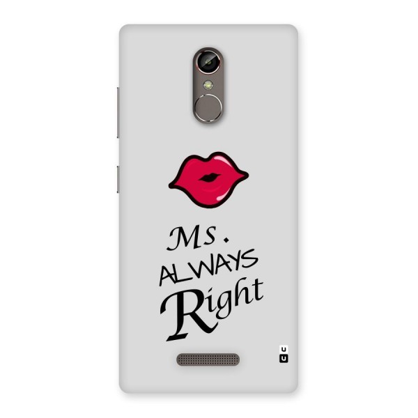 Ms. Always Right. Back Case for Gionee S6s