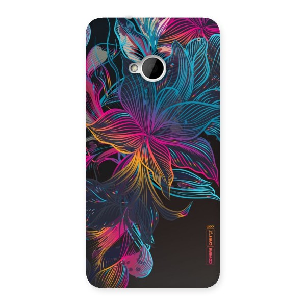 Multi-Colour Flowers Back Case for HTC One M7