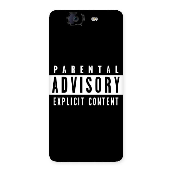 Parental Advisory Label Back Case for Canvas Knight A350