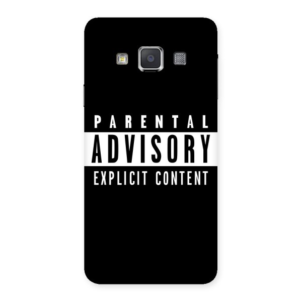 Parental Advisory Label Back Case for Galaxy A3