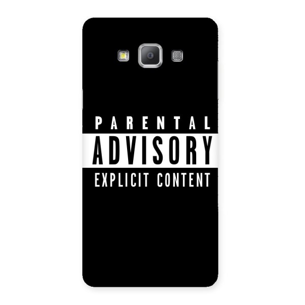 Parental Advisory Label Back Case for Galaxy A7