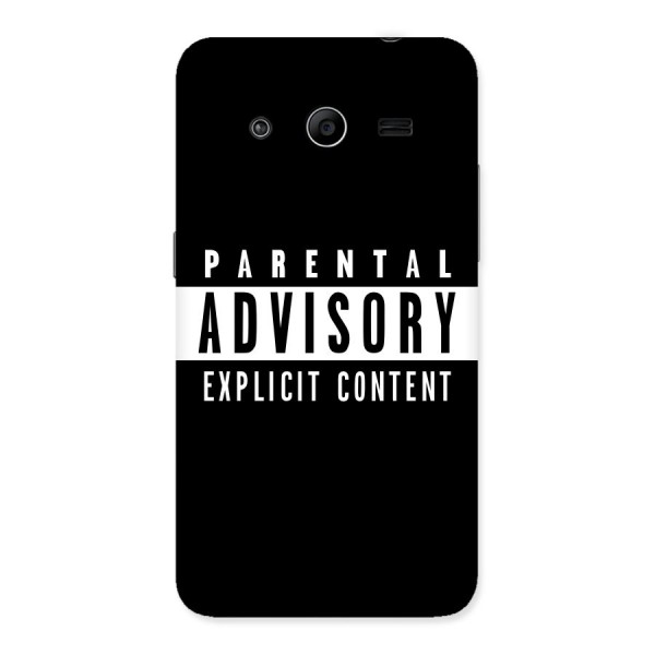 Parental Advisory Label Back Case for Galaxy Core 2