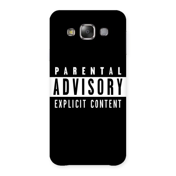Parental Advisory Label Back Case for Galaxy E7