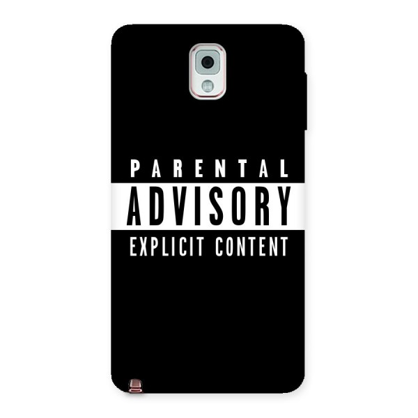 Parental Advisory Label Back Case for Galaxy Note 3