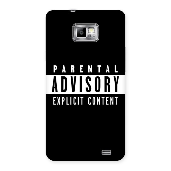 Parental Advisory Label Back Case for Galaxy S2
