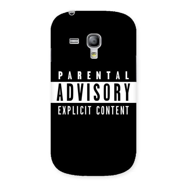 Parental Advisory Label Back Case for Galaxy S3 Mini